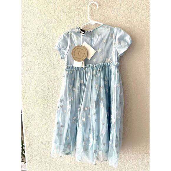 NWT Stella Mc Cartney child light blue tulle dress with silver star Size 8 - Picture 5 of 8